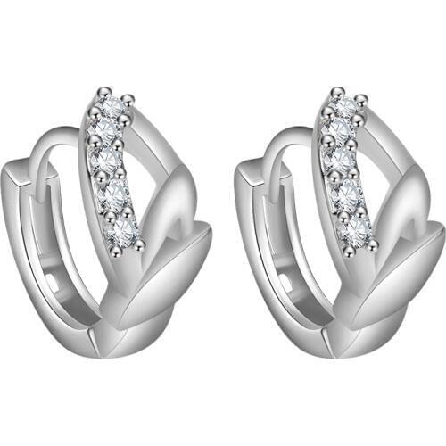 Ear Clip Geometric Stud Earrings for Women Fashion Retro Jewelry Pattern Full Drill Zircon Rose Gold Element Earings Gifts