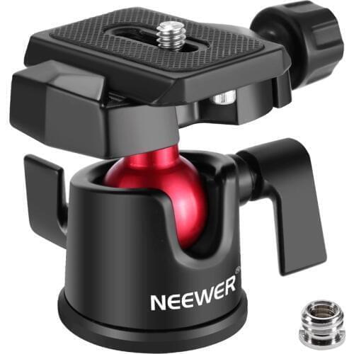 Neewer Camera Video Tripod Ball Head 360 Degree Rotating Panoramic Ballhead 1/4 inch Quick Shoe Plate Bubble Level For Canon