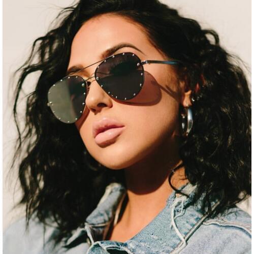 Luxury Rimless Oversized Sunglasses Woman vintage Glasses shades for women Pilot Sun Glasses Men okulary zonnebril heren UV400