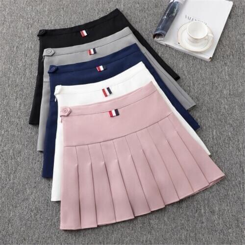 Girls Tennis Skirt High Waist Skirt Uniform with Inner Shorts Underpants Badminton Cheerleader 2 in 1 Skirt Sports Skirt