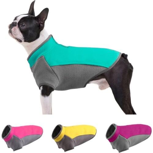 Super Elastic Pet Dog Clothes Winter Warm Fleece French Bulldog Hoodie for Small Medium Dogs Mascotas Costume ropa perro grande