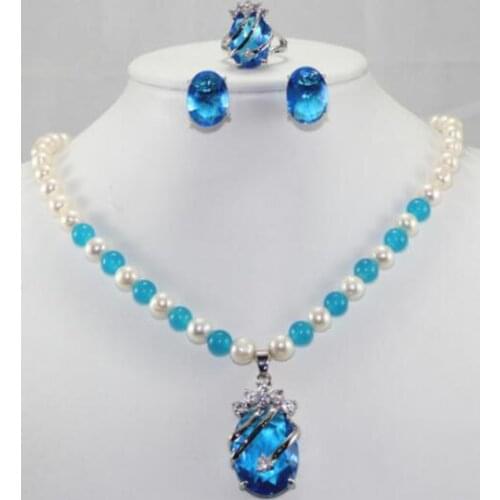 Party! Wholesale Womens 8mm green Natural jade mixed red coral Necklace earring ring(7/8/9) jewelry set