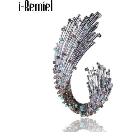 Vintage Rhinestone Geometric Shape Brooches for Women Coat Dress Lapel Pin and Brooch Luxulry Weddings Jewelry Accessories Gifts