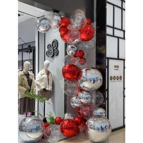 47Pcs/lot Red Sliver 4D BOBO Balloons Garland Kit Bobo Balloon Arch Kit Foil Balloons Birthday Balloon Wedding Party Decoration