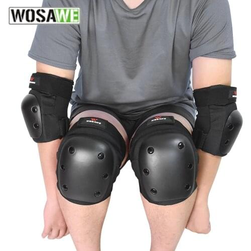 WOSAWE 4pcs Elbow and Knee Protector PP Shell Knee Brace Support Joelheira Knee Pads For Volleyball Roller Skating Snowboarding