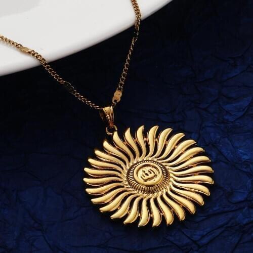 Gold Color Allah Pendant Necklace Islam Allah Pendant Arabic Muslim Trendy Chain Jewelry