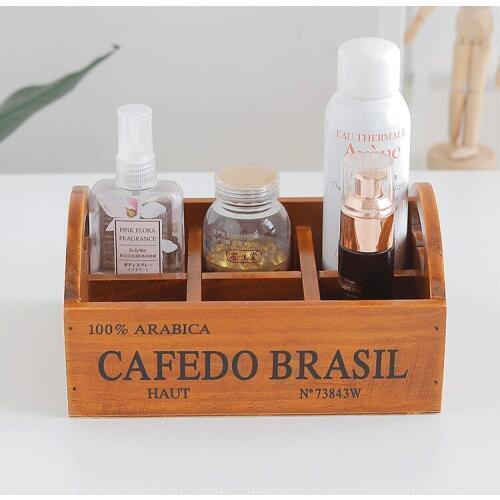 1PC Multi-function Portable Wooden Storage Box Potted Plants Jewelry Case Desktop Organizer Cosmetic Storage Case JL 234