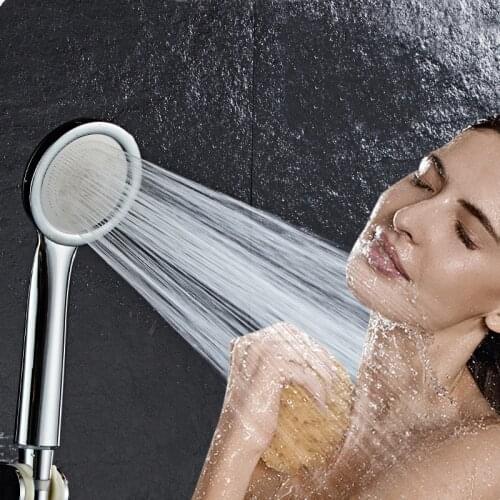 1PCS Pressurized Spray Nozzle Shower Head High Pressure Water Saving Filter ABS Chrome Shower Head Bathroom Accessorie