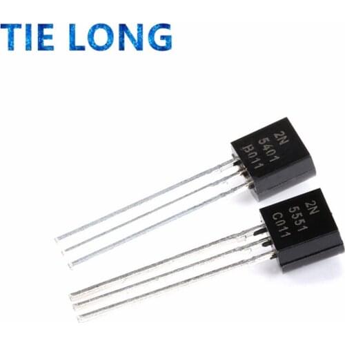 100PCS 2N5551 2N5401 5551 5401 TO-92 (50PCS* 2N5401+50PCS* 2N5551 ) TO92 Bipolar Transistors - BJT PNP Gen Pr Amp