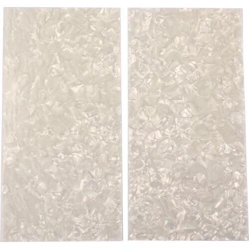 2pcs White Pearl Celluloid Guitar Head Veneers Shell Sheets Guitar Parts