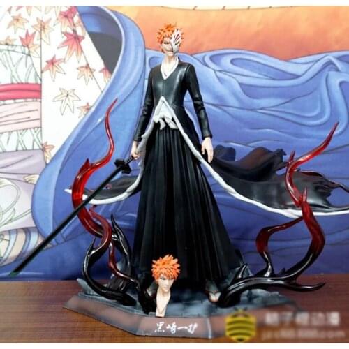 30cm BLEACH Kurosaki ichigo with mask Statue Action Figure Model Toys