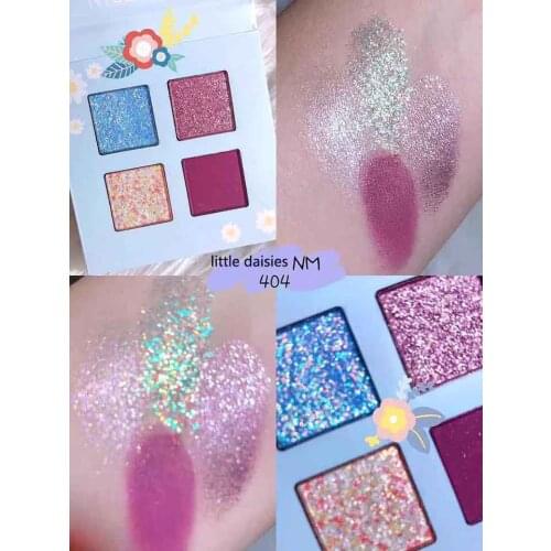4 Colors Eyeshadow Waterproof and Long-lasting Matte Shimmer Face Mineral Pigment Gingerbread Man Little Daisy Clouds