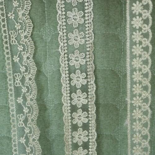 5yards embroidered flower lace trims for Clothes Gold thread lace trimmings and ribbons for dress DIY craft accessories