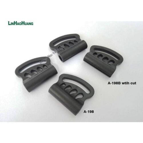 50pcs/lot A-198/B black plastic ball cord lock toggles bell stoppers with cut line for 4mm bungee shock cord free shipping