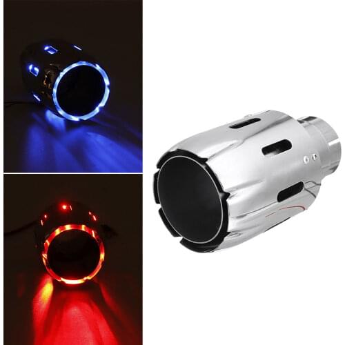 Car LED Exhaust MufflerTip Pipe Stainless Steel 2.5'' 4'' Flaming Blue / Red LED Light Car Modification Accessories Tail Throat
