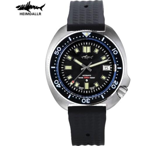 HEIMDALLR 200M Dive Watch Stainless Steel Automatic Mechanical Mens watch NH35 Japan C3 Super Luminous Diver Watch Men watches