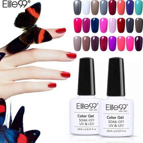 Elite99 Red Purple Blue Black UV Gel Nail Polish 10ml Pure Nail Color Top Coat Soak Off Nail Art Gel Varnish Lacquer Manicure
