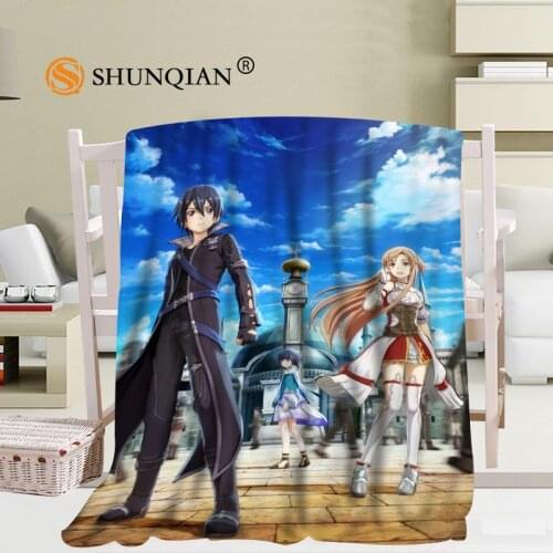Custom Sword Art Online Blanket Manta Falafel Blanket Sofa/Bed/Plane Travel Plaids Bedding Set 56x80inch 50X60inch 40X50inch