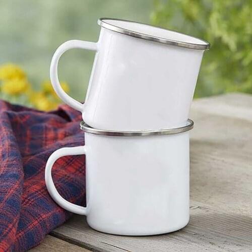 Classic Retro Coffee Cup Milk Juice Tea Beer Enamel Mug Creative Drink Wine Mugs Travel Camping Vacation Water Cups Unique Gifts