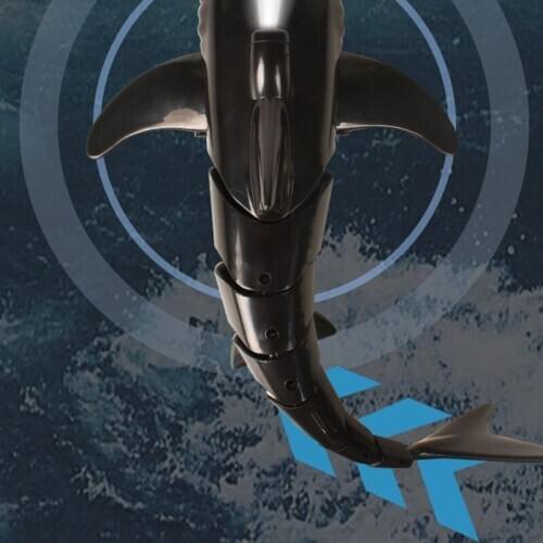 RC Boat 2.4G Remote Control Shark with Light RC Shark Toy USB Rechargeable for Swimming Pool Bathroom Toy BM88