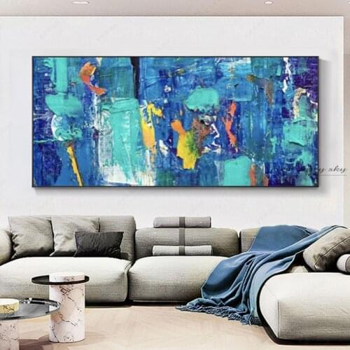 Oil painting hand-painted abstract color bedroom paintings modern light luxury bedside painting sofa background decorative paint