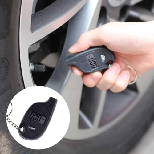 Mini Tire Gauge Keychain Style Digital LCD Display Car Tyre Air Pressure Tester Meter Car Auto Motorcycle Tire Safety Alarm