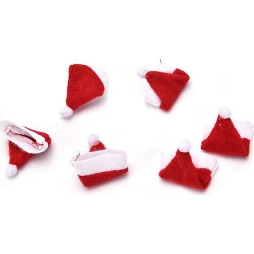 6 Pcs Mini Santa Hat For Dolls Accessories Baby Toys