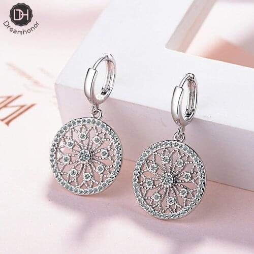 Fashion Korean 925 Silver Dream Catcher Circle Round Clip Earrings Jewelry