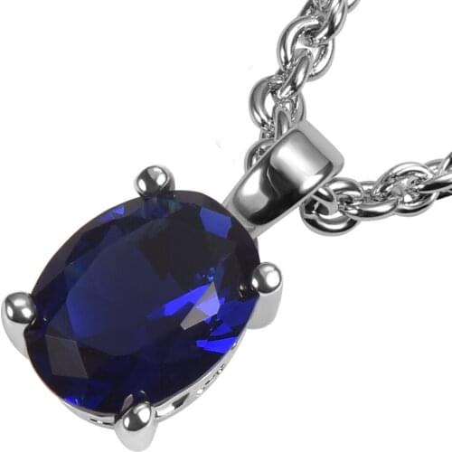 Blue Crystal Zircon 925 Sterling Silver Fashion Pendant PPP02