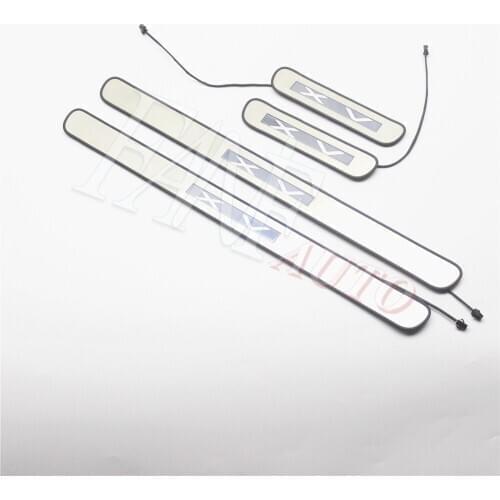 Stainless Steel Led Door Sill Scuff Plate Guard Sills Protector Trim For Subaru XV 2012-2019 Crosstrek