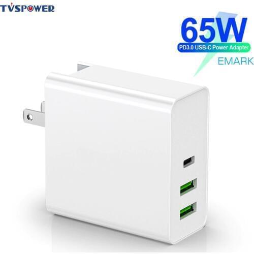 65W USB-C Wall Charger,1Port PD/QC3.0 2port USB Smart 2.4A 12W 60W 45W For USB-C Laptops MacBook Xiaomi Pro/Air iPad Pro S9/S10
