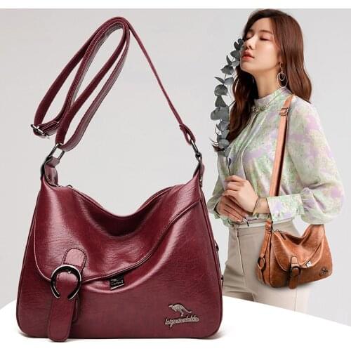2020 new high-quality soft PU leather ladies shoulder messenger bag designer multi-layer Single zipper bag Luxury womens bag