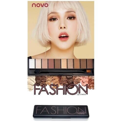 NOVO 10 Colors FashionEye Shadow palette Shiny Matte Glitter Pigment Long lasting Shimmer Pigmented Nude Eye ShadowCosmetic