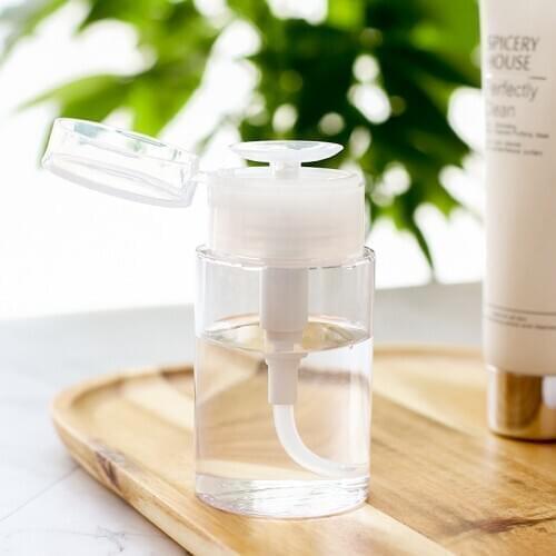 Portable Travel Empty Makeup Accessories Nail Polish Alcohol Liquid Remover Press Pump Pumping Dispenser Bottles Container 100ML