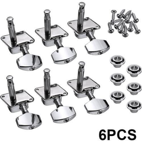 3 Left 3 Right Chrome Inline Guitar String Tuning Pegs Tuners Machine Head Professional Head For Acoustic Electric Guitar
