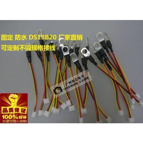 Wiring Lug / Copper Nose Fixed Type Waterproof DS18B20 Programmable Digital Temperature Sensor
