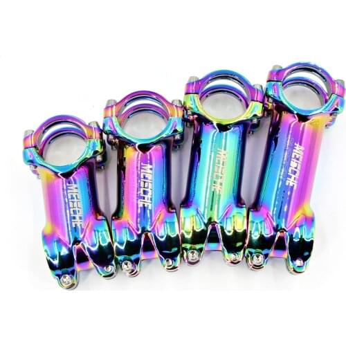 Meische Colorful MTB Road Bicycle Stem 7 degree 60mm Moutain Bike Stem XC Bicycle Handlebar 31.8mm Rainbow Stems Bicycle Parts