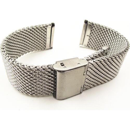 Wholesale High quality 10PCS/lot 18MM ,20MM ,22MM Stainless Steel Watch band Watch strap Bracelets Strap sliver color-WBS001