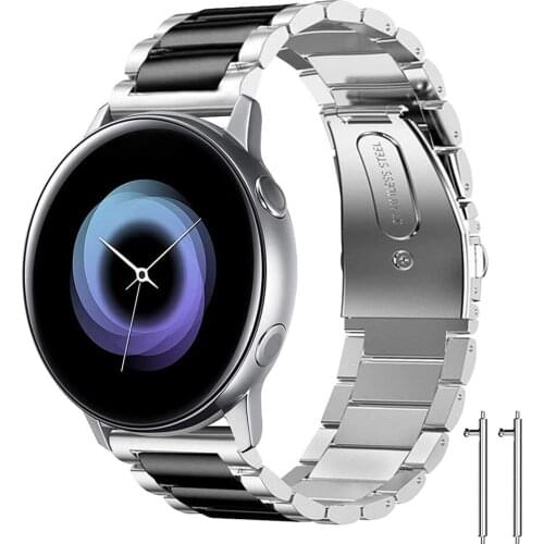 Stainless Steel Active gear band for Samsung Galaxy watch Active 2/46mm/42mm strap Gear S3 Frontier Huawei watch GT 2 bracelet