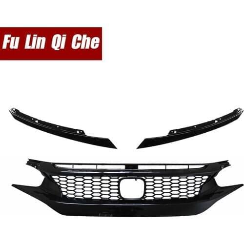 Racing Grills Black ABS Plastic Car Mesh Front Hood Grille For Honda civic 10th 2016 2017 2018 2019