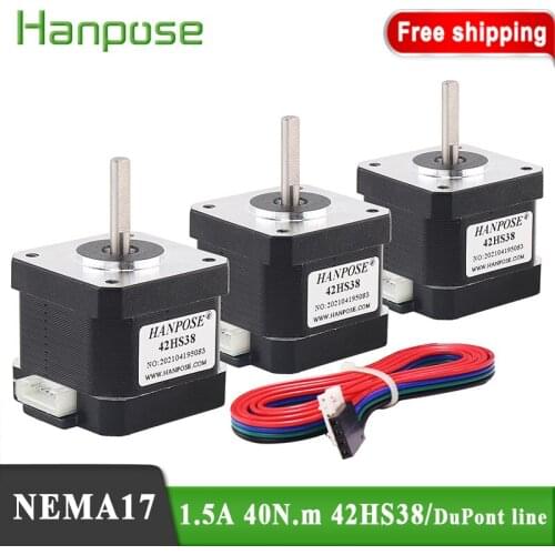 3PCS Nema17 Stepper Motor 40N.CM 38mm 1.5A 42HS38 motor for CNC XYZ+ DuPont line 42 motor 42BYGH Nema 17 3D printer