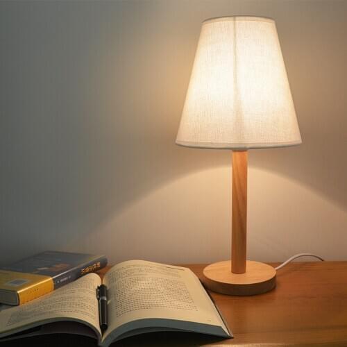 Modern Simple Wooden LED Desk Lamp Bedroom Bedside Decorative USB Reading Table Night Light