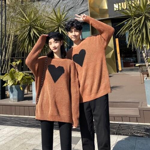 【 940#】Real shot spot lovers wear autumn and winter sweaters couples clothes couples clothing