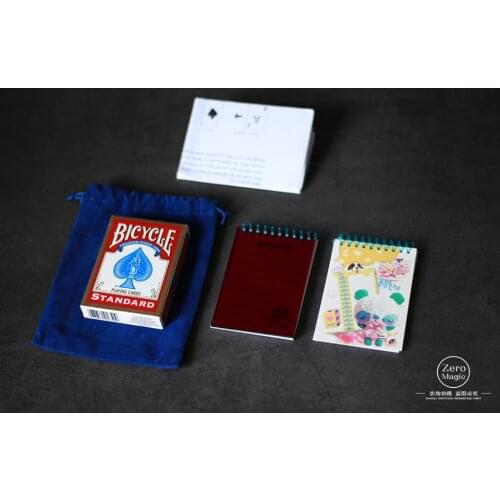 Mental Pad (Red Card Deck+Refills) Mentalism Magic Tricks props Gimmick Illusions Close up Magic Prediction Chosen Card Magician