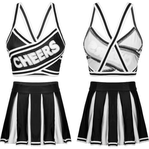 Japanese Sexy Cosplay Lingerie Set School Girl Costume Women Cheerleading Uniform Set Role Play Costumes Crop Top + Miniskirt