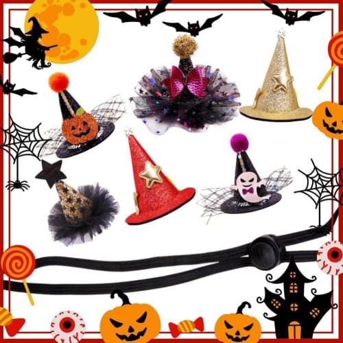 Funny Pet Dog Cat Hat Star/Pumpkin/Ghost/Bat Costume Cap For Cat Dog Halloween Headwear Fancy Dress Party Pet Accessories