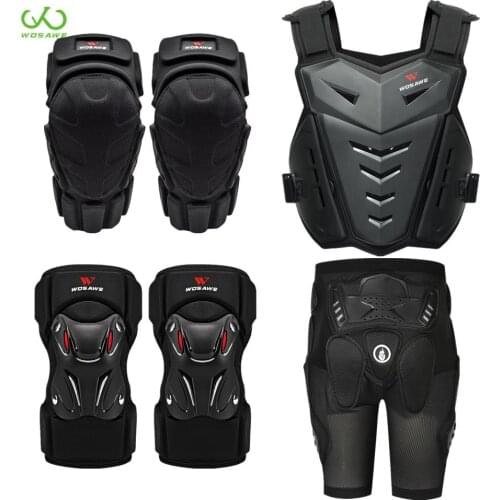 WOSAWE Adult MTB Motorcycle Armor Protective Shorts Vest Jackets Suit Elbow Knee Guard Protection Motocross Motorbike Armor
