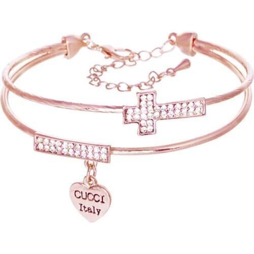 Bracelet initiale femme Jewelry Stainless Steel Adjustable Bracelet with Heart Shaped Bracelet with Bracelets for Women