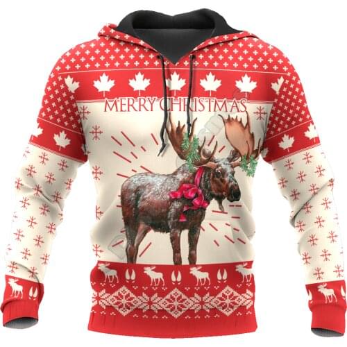 Reindeer 3D Printed Women for Men Christmas Sweater Funny Hoodies/Sweatshirt/Jacket Cosplay Costumes