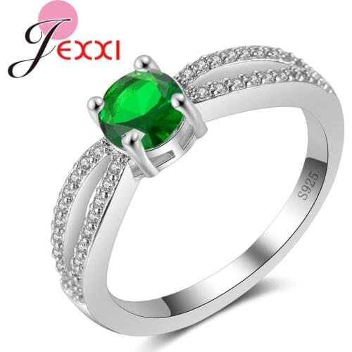 Popular Cubic Zircon Wedding Ring For Lady 4 Claw 925 Sterling Silver Ring For Women Party Crystal Lover Anniversary Gift